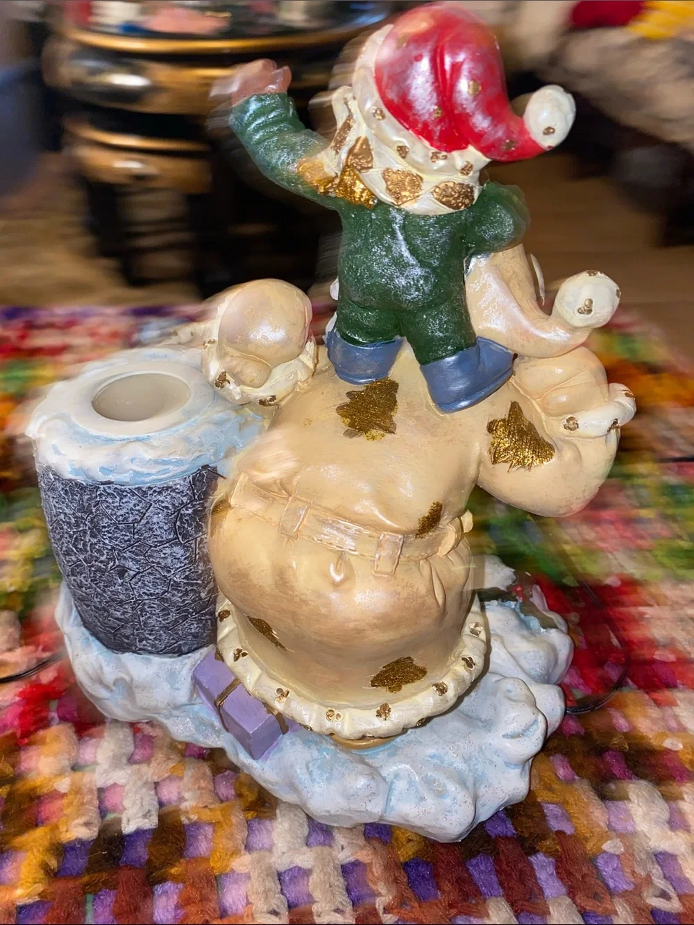 Vintage Santa Figurine That Lights Up the ceiling